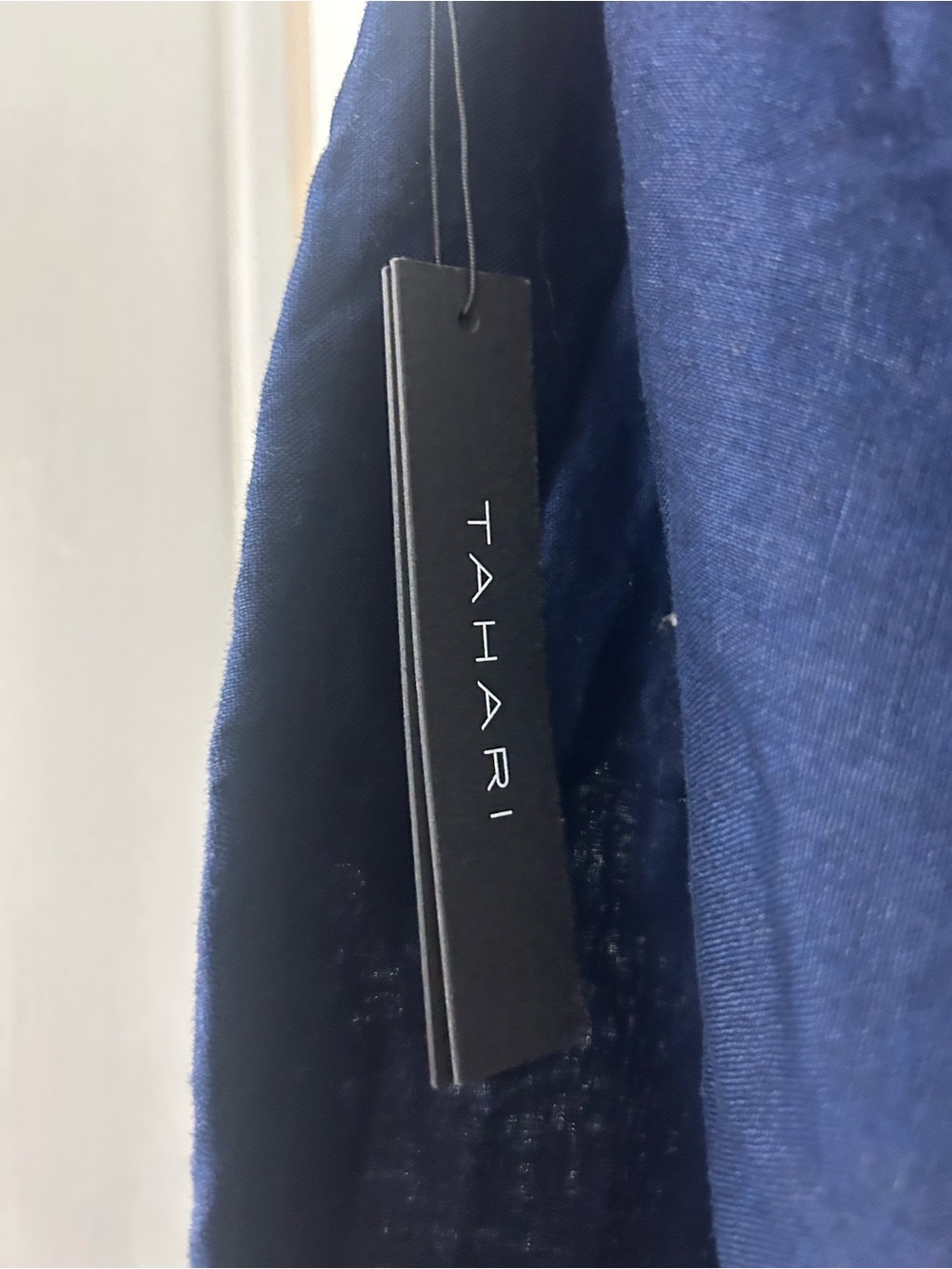 Tahari Navy A-Line Linen Skirt - Picture 3 of 6